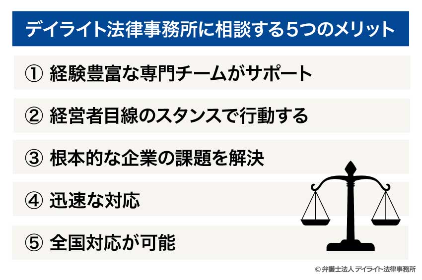 デイライト法律事務所に相談する５つのメリット